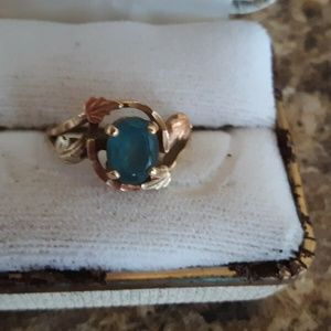 Black Hills Gold Blue topaz Ring.